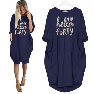 Hello Forty 1979 Limited Edition Pocket Dress – Blue