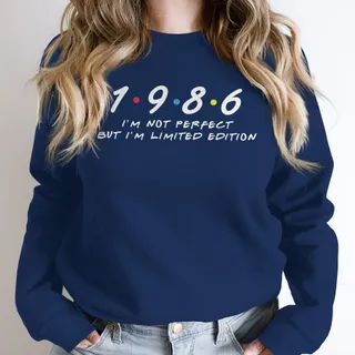 Not Perfect But Limited Edition 1986 Birthday Sweatshirt – Navy