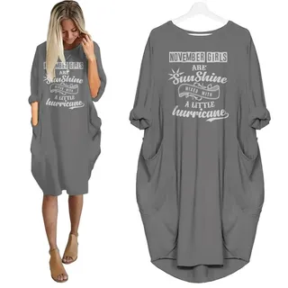 November Girls Limited Edition Pocket Dress – Grey