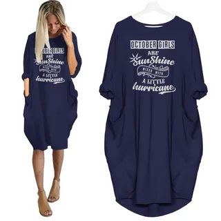 October Girls Limited Edition Pocket Dress – Blue