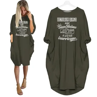 October Girls Limited Edition Pocket Dress – Green