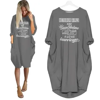 October Girls Limited Edition Pocket Dress – Grey