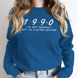 Not Perfect But Limited Edition 1990 Birthday Sweatshirt – Royal