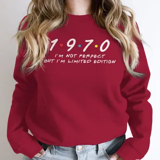 Not Perfect But Limited Edition 1970 Birthday Sweatshirt – Cardinal Red