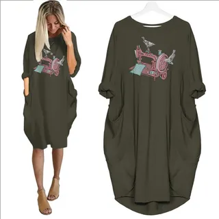 Sewing Machine Limited Edition Pocket Dress – Green