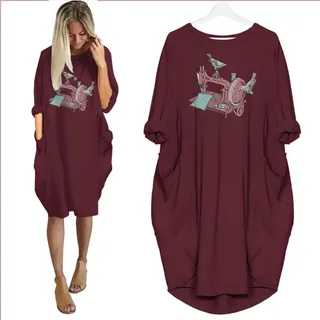 Sewing Machine Limited Edition Pocket Dress – Red
