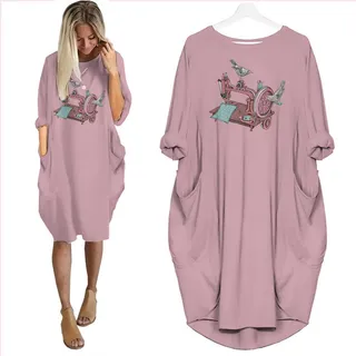 Sewing Machine Limited Edition Pocket Dress – Pink