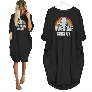 Awesome Since 1987 Limited Edition Pocket Dress – Black