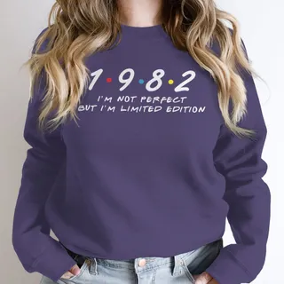 Not Perfect But Limited Edition 1982 Birthday Sweatshirt – Purple