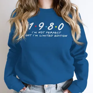 Not Perfect But Limited Edition 1980 Birthday Sweatshirt – Royal