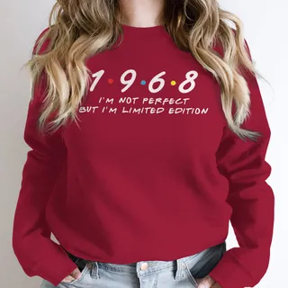 Not Perfect But Limited Edition 1968 Birthday Sweatshirt – Cardinal Red