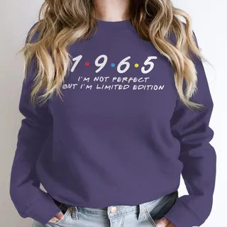 Not Perfect But Limited Edition 1965 Birthday Sweatshirt – Purple