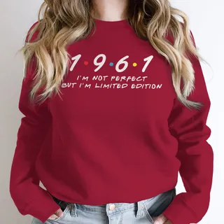 Not Perfect But Limited Edition 1961 Birthday Sweatshirt – Cardinal Red