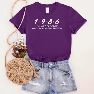 Not Perfect But Limited Edition 1986 Unique Birthday T-Shirt – Purple