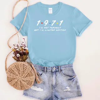 Not Perfect But Limited Edition 1971 Unique Birthday T-Shirt – Light Blue