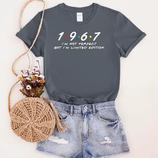 Not Perfect But Limited Edition 1967 Unique Birthday T-Shirt – Dark Heather