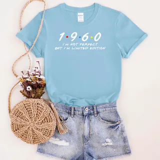 Not Perfect But Limited Edition 1960 Unique Birthday T-Shirt – Light Blue