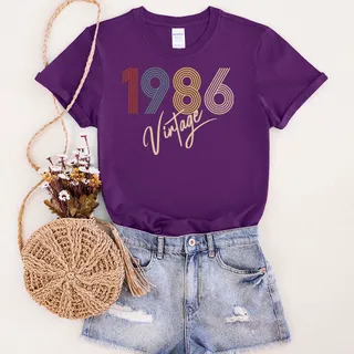 Limited Vintage 1986 Unique Birthday T-Shirt – Purple