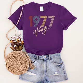 Limited Vintage 1977 Unique Birthday T-Shirt – Purple