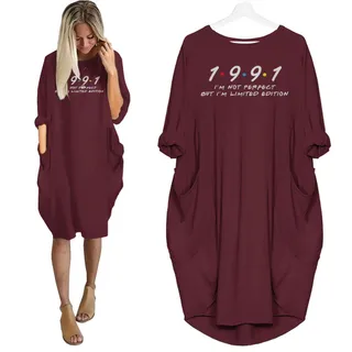 Not Perfect But Limited Edition 1991 Birthday Pocket Dress – Red