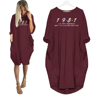 Not Perfect But Limited Edition 1981 Birthday Pocket Dress – Red