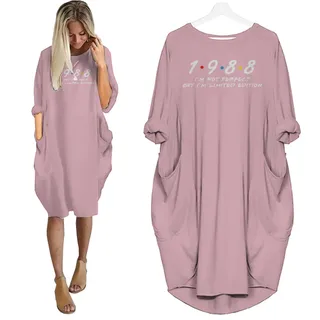 Not Perfect But Limited Edition 1988 Birthday Pocket Dress – Pink