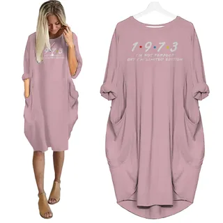 Not Perfect But Limited Edition 1973 Birthday Pocket Dress – Pink