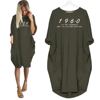 Not Perfect But Limited Edition 1960 Birthday Pocket Dress – Green
