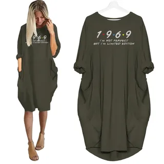 Not Perfect But Limited Edition 1969 Birthday Pocket Dress – Green
