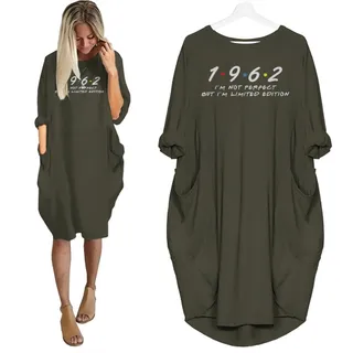 Not Perfect But Limited Edition 1962 Birthday Pocket Dress – Grey