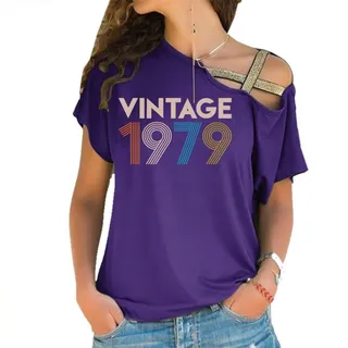 Vintage 1979 Limited Edition Off Shoulder Shirt – Purple