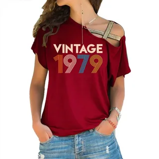 Vintage 1979 Limited Edition Off Shoulder Shirt – Wine Red