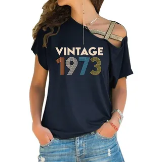 Birthday Shirts Vintage 1973 Limited Edition Off Shoulder Shirt – Black