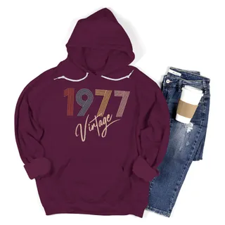 Limited Vintage 1977 Birthday Hoodie – Maroon