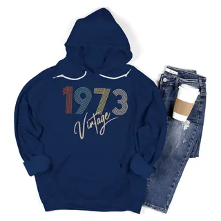 Limited Vintage 1973 Birthday Hoodie – Navy