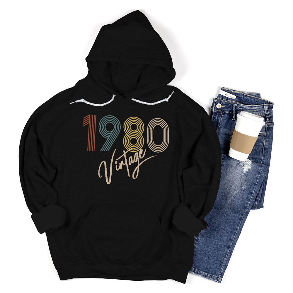 Limited Vintage 1980 Birthday Hoodie - variant image 1