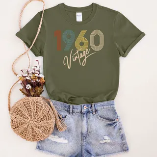 Limited Vintage 1960 Unique Birthday T-Shirt – Military Green