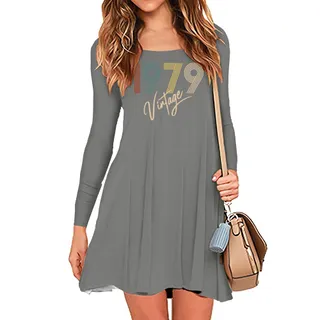 Limited Vintage 1979 Birthday Women's Crew Neck Dress – Grey