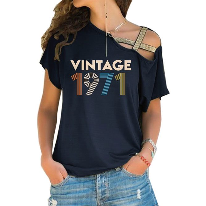 Birthday Outfits Vintage 1971 Limited Edition Off Shoulder Shirt - variant image 1