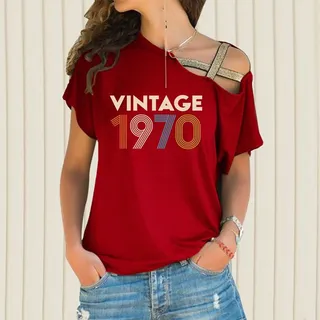 Vintage 1970 Limited Edition Off Shoulder Shirt – Red