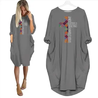 All I Need Today Limited Edition Pocket Dress – Grey