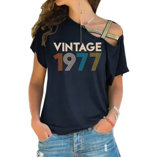 Vintage 1977 Limited Edition Off Shoulder T-Shirt – Black