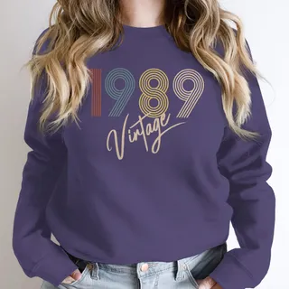 Limited Vintage 1989 Birthday Sweatshirt – Purple