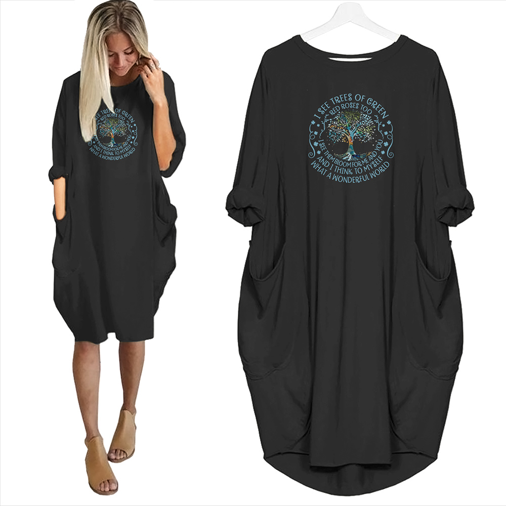 I See Trees Of Green Red Roses Too Pocket Dress Hippie Clothes - variant image 1