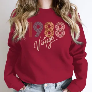 Limited Vintage 1988 Birthday Sweatshirt – Cardinal Red