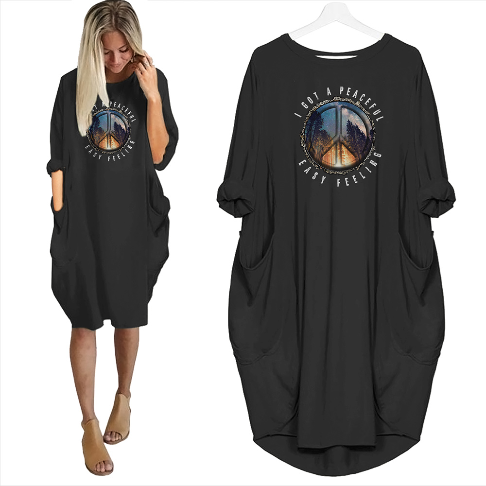 I Got A Peaceful Easy Feeling Limited Edition Pocket Dress Hippie Clothes - variant image 1