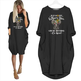 In A World Where You Can Be Anything Be Kind Limited Edition Pocket Dress – Black
