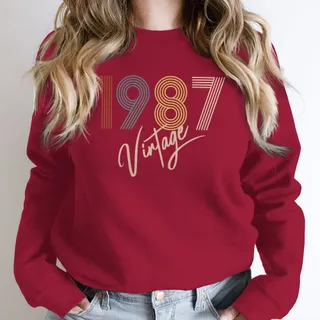 Limited Vintage 1987 Birthday Sweatshirt – Cardinal Red