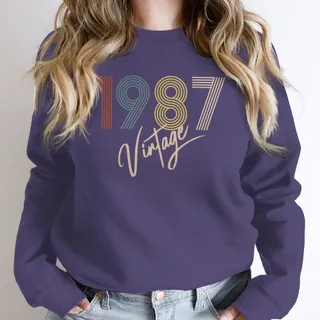 Limited Vintage 1987 Birthday Sweatshirt – Purple