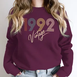 Limited Vintage 1992 Birthday Sweatshirt – Maroon
